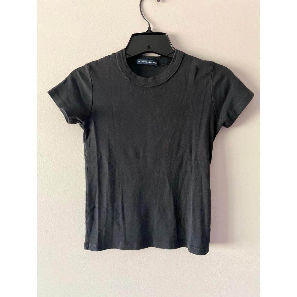 Brandy Melville Short Sleeve Top Black One Size